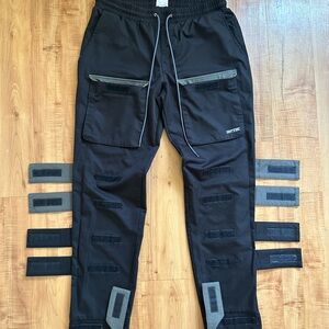 Modern Black Cargo Pants with Reflective Accents